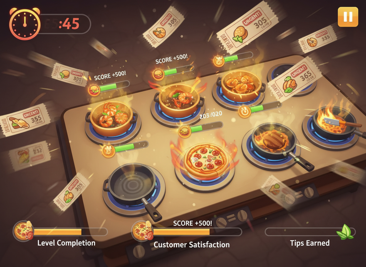 Cuisine ludique de gestion de restaurant
